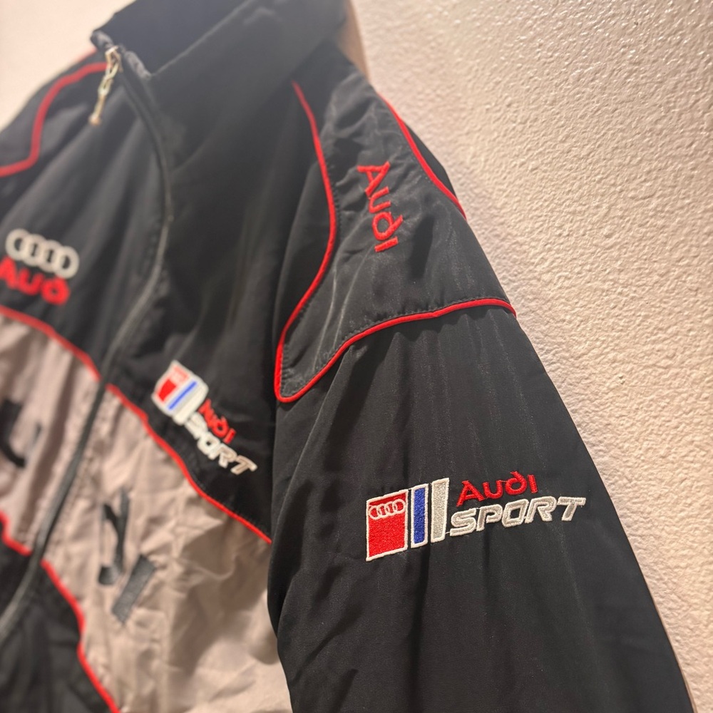 Audi Sport Men's Black and Gray Bomber Jacket - Picture 3 of 6